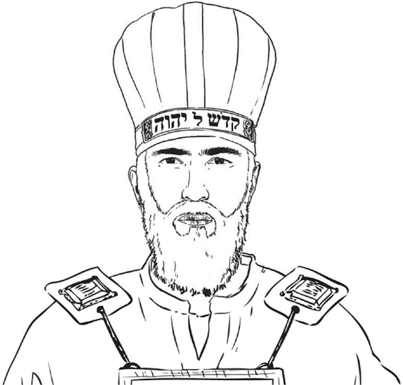 The high priest wears a gold platebearing the words, “Holiness to the Lord”
on his forehead.